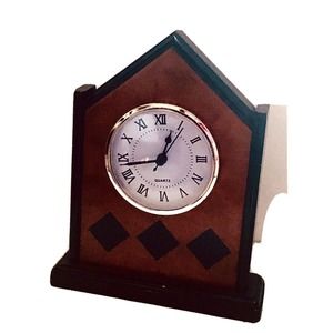 80's Memphis table clock Mid Century In Wood